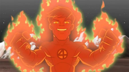 Человек-факел в мультсериале «Отряд Супергероев"
