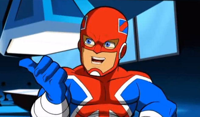 Капитан Британия в мультсериале Отряд супергероев